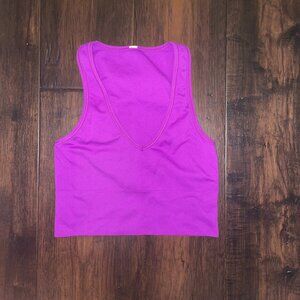 Athleta Aurora Seamless Rib Crop Tank- Jazzy Purple